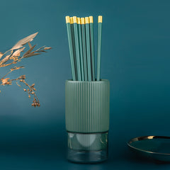 5 Pairs Fiberglass Non Slip Chopsticks Dark Green