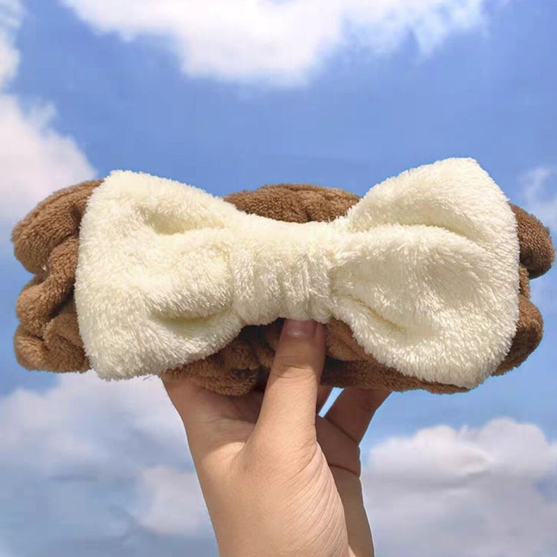 Plush Bow Knot Hairband Coral Fleece Headband