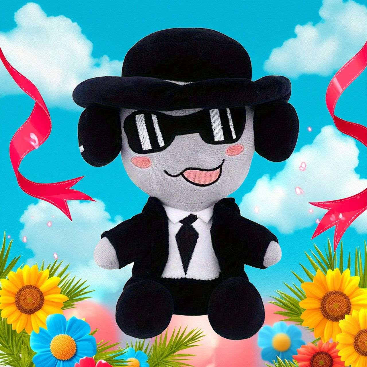 Forsaken Chance Plus Plush Toy - Cartoon Plushie with Hat & Glasses