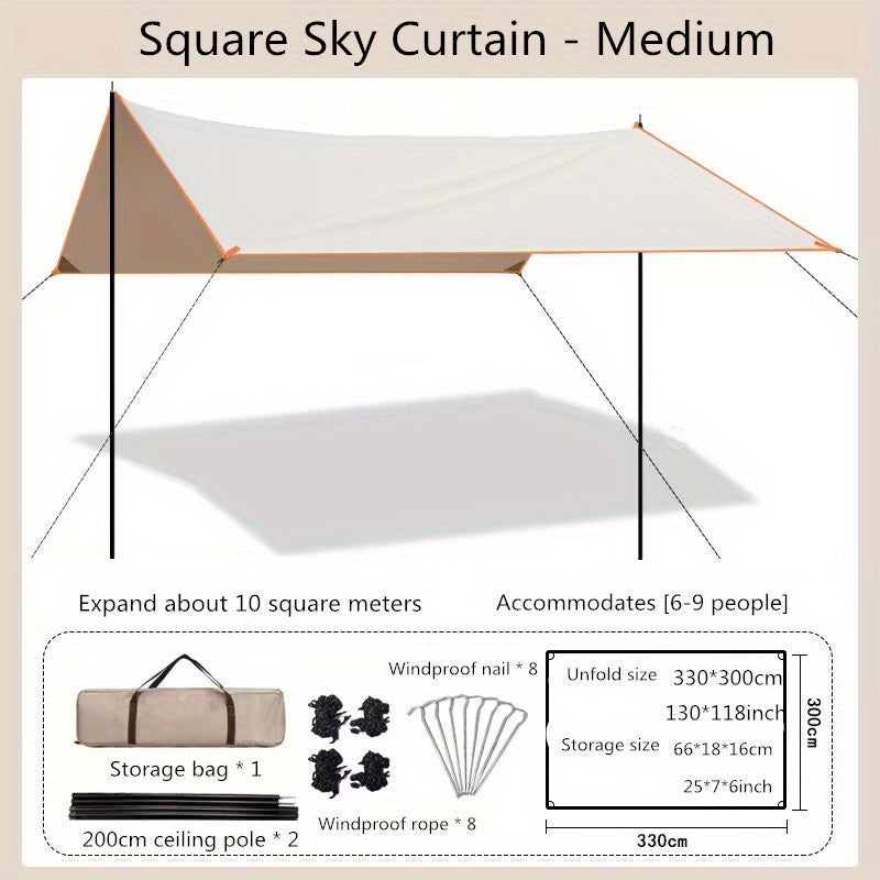 Waterproof Canopy Sun & Rain Protection for Outdoor Camping