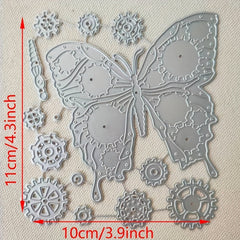 Butterfly Steampunk Metal Cutting Dies Stencil