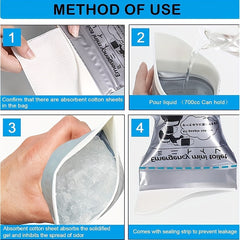 Disposable Emergency Urinal Bag 4Pcs Pack Portable Camping Traffic Jam Pee Bags