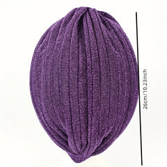 Bright Pleated Turban Cap Solid Bonnet Top Knot Hijab Caps