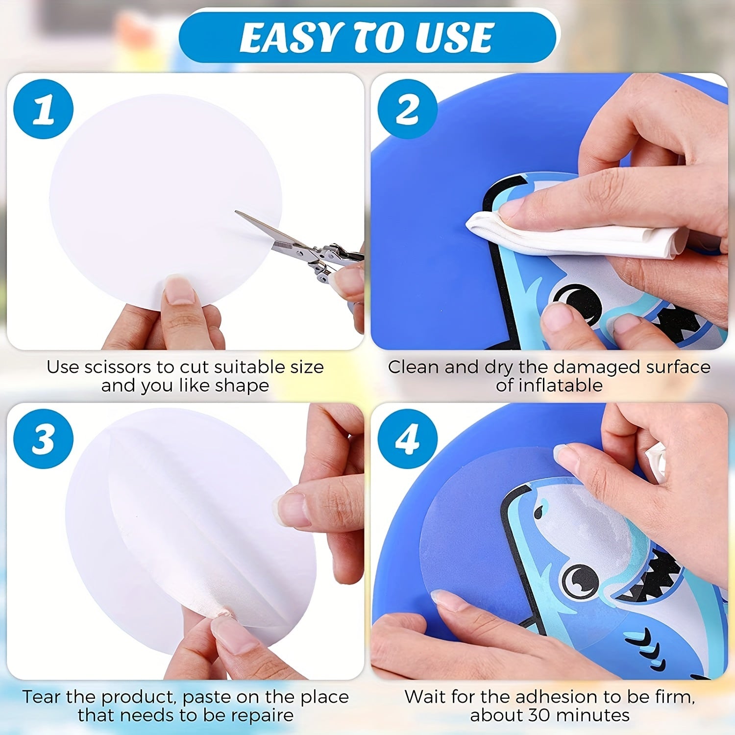 24pcs Repair Patches Self Adhesive for Inflatables Air Mattresses Tents