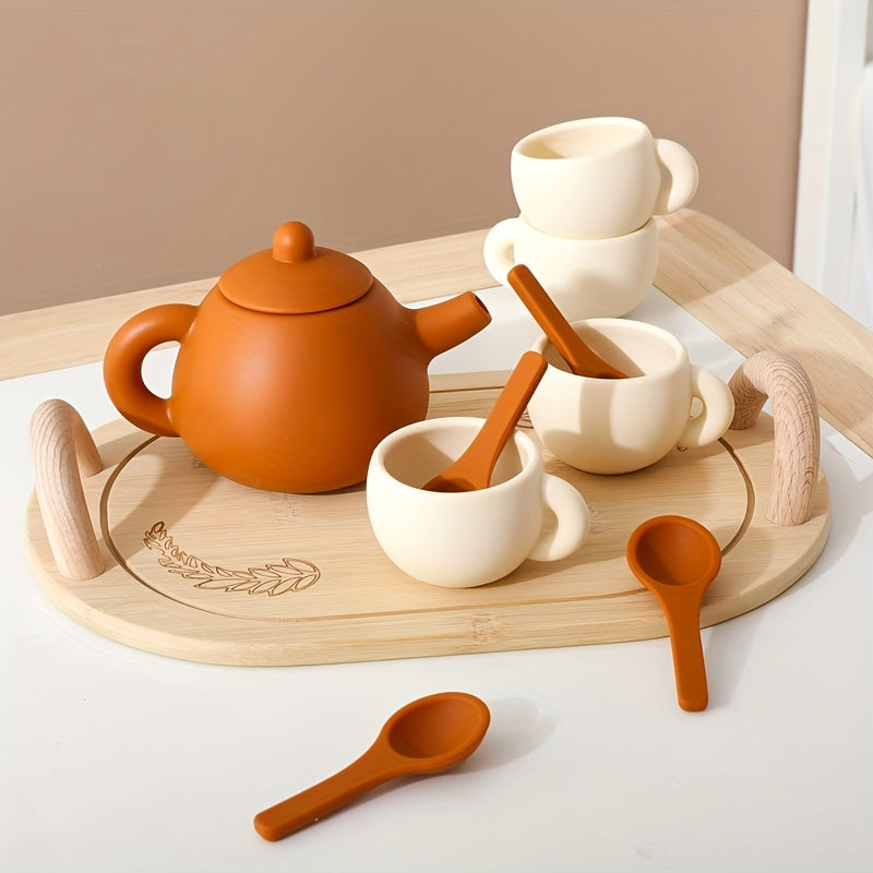 Silicone Afternoon Tea Pretend Play Toy for Parent Child Game