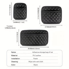 Car Storage Box Sticky Pouch PU Leather Car Storage Bag
