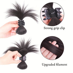 Feather Shuttlecock Hair Bun Clip Synthetic Fiber Hair Extensions