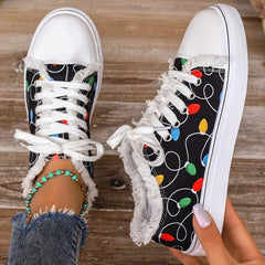 Women's Print Low Top Sneakers Comfortable Versatile Shoes