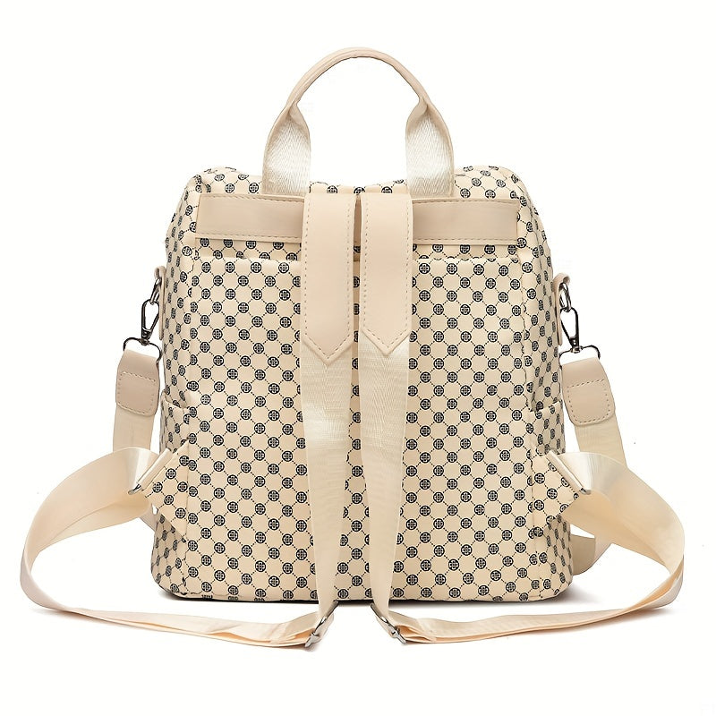 Geometric Pattern Backpack Vintage Daypack With Clutch Pouch