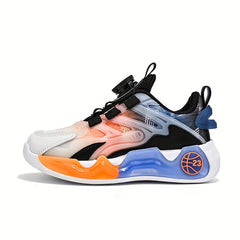 Boys Rotating Button Low Top Sneakers Breathable Non Slip Shoes