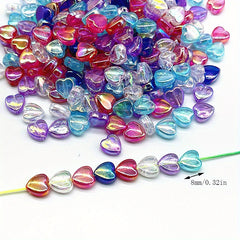100pcs 8mm AB Heart Shape Acrylic Beads for Jewelry Making