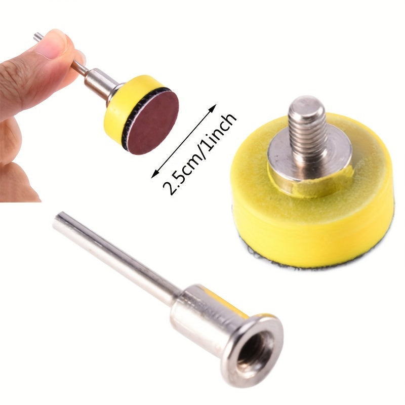 52pcs 2.54cm Wet Dry Sandpaper Discs Hook Loop, Grit 100-3000