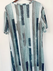  Colorblock Stripe Print Tee Dress