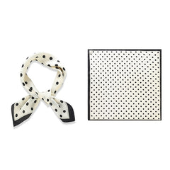 70cm Polka Dot Satin Square Scarf Solid Silk Bandana Head Wrap