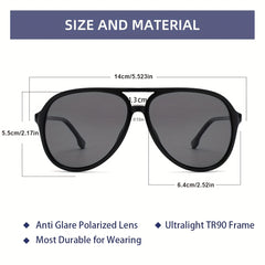 VIVIENFANG Aviator Sunglasses Polarized Lens TR90 Frame Unisex VF2201A