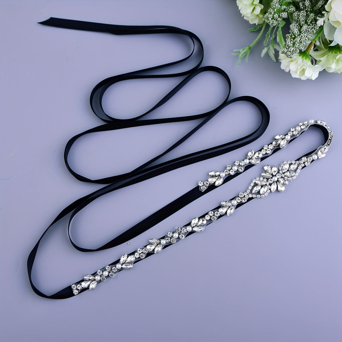 Crystal Bridal Sash Ribbon Belt for Brides