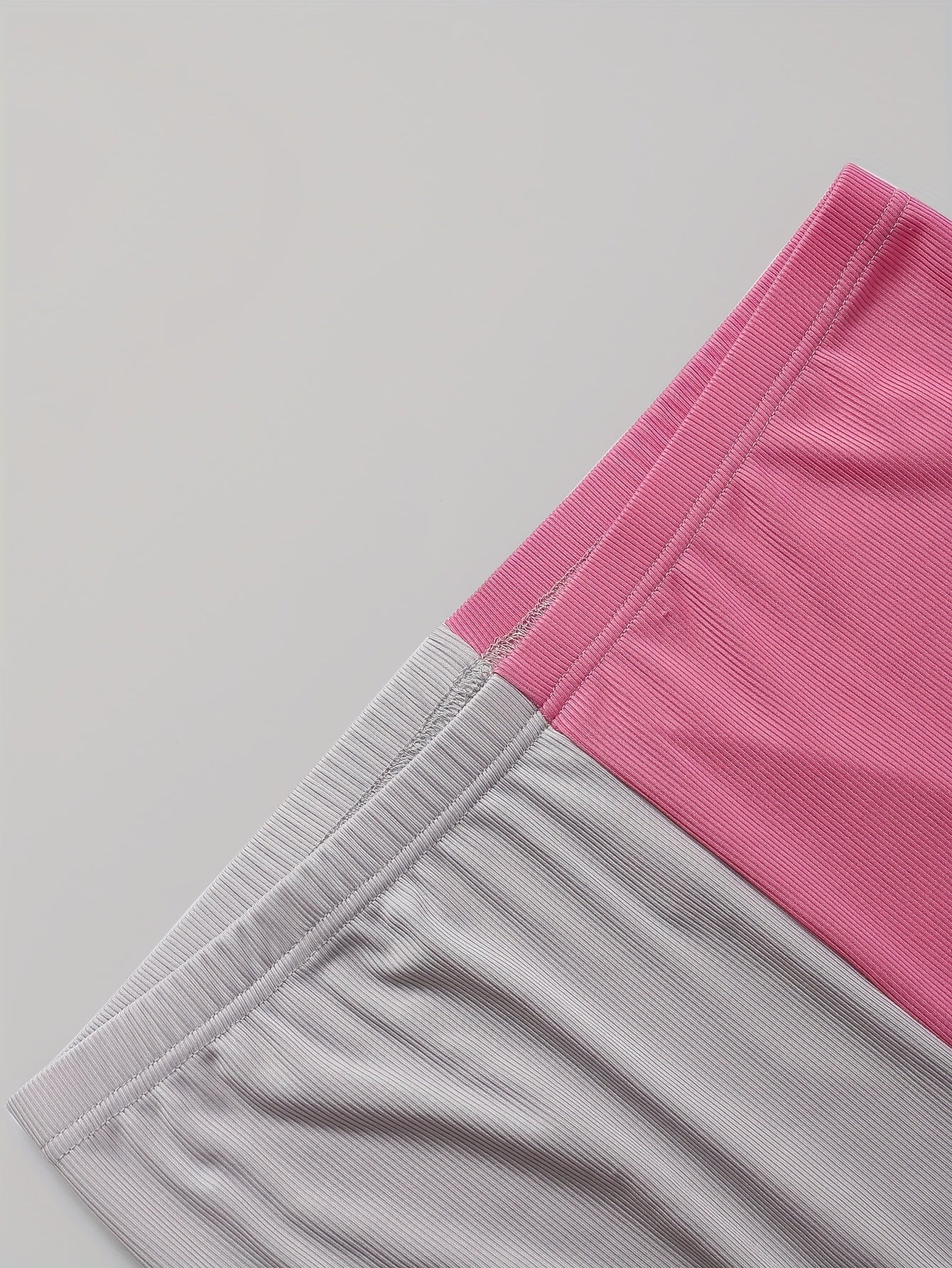  Colorblock Ribbed Crop Top & Leggings Set