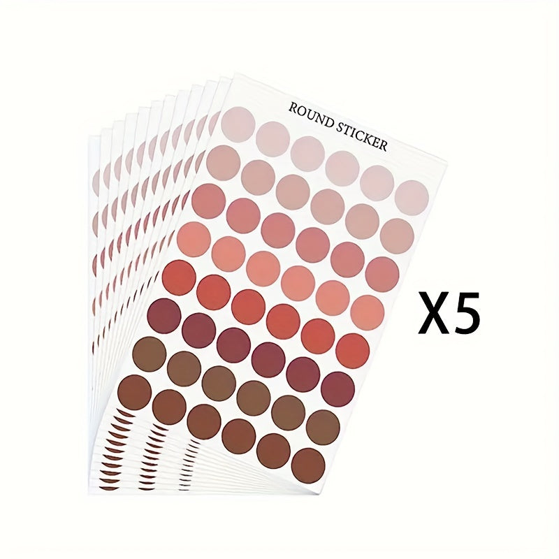 5 Sheets Polka Dot Stickers 2 16 Cm Labels Morandi Round Stickers