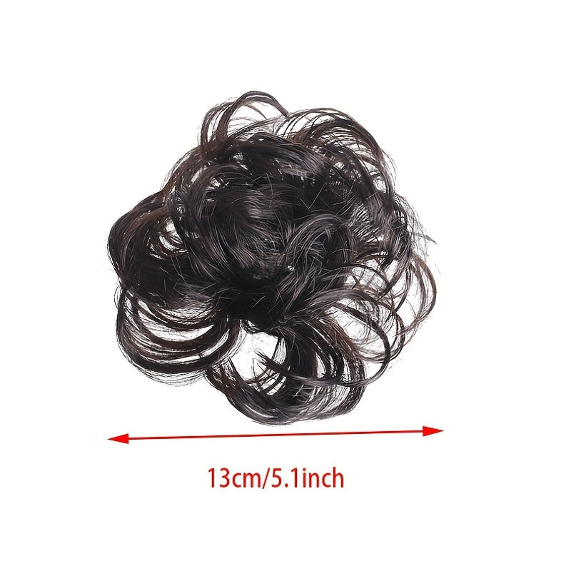 Fluffy Wigs Hair Tie Bun Scrunchie Hair Accessories Women's