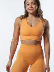 Solid Seamless Yoga Set Sports Bra & Leggings Women's Activewear