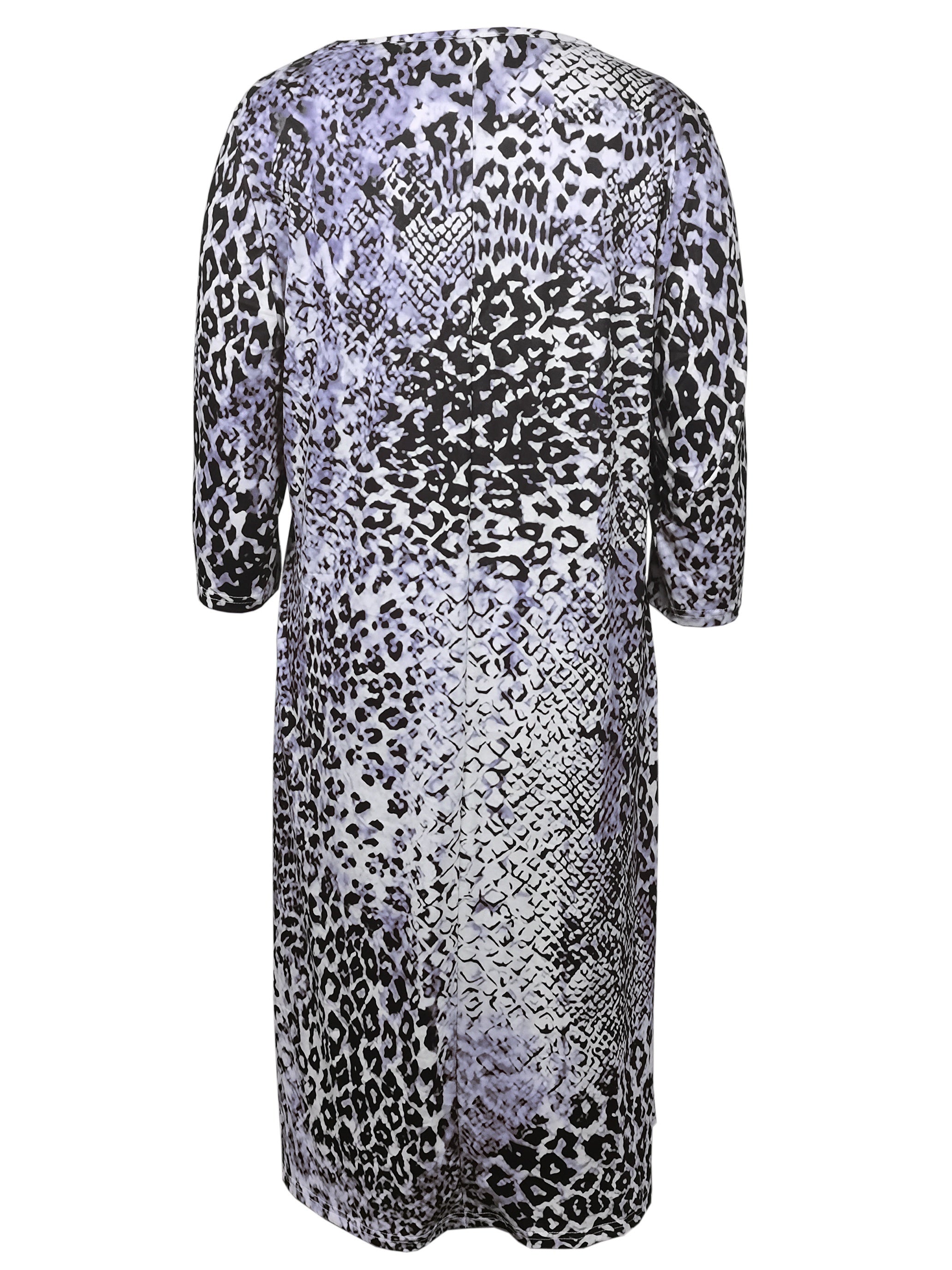  Leopard Print Three Quarter Sleeve Maxi Dress
