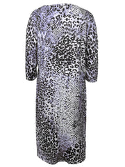  Leopard Print Three Quarter Sleeve Maxi Dress