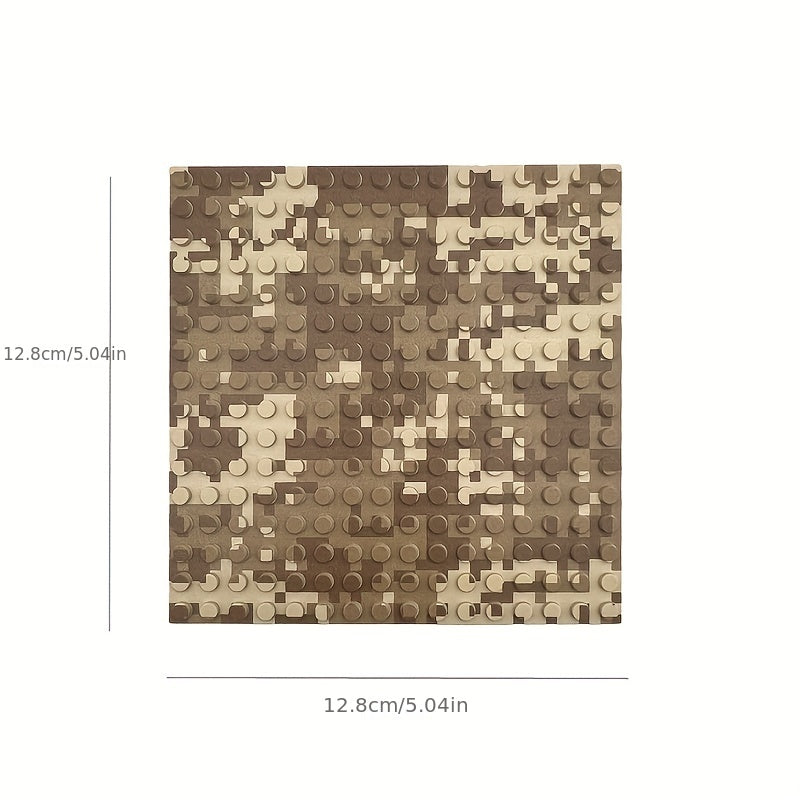 Military Camouflage Base Plate Building Block Toy for Kids