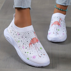 Women's Flatform Slip On Sneakers Lightweight Elastic Shoes