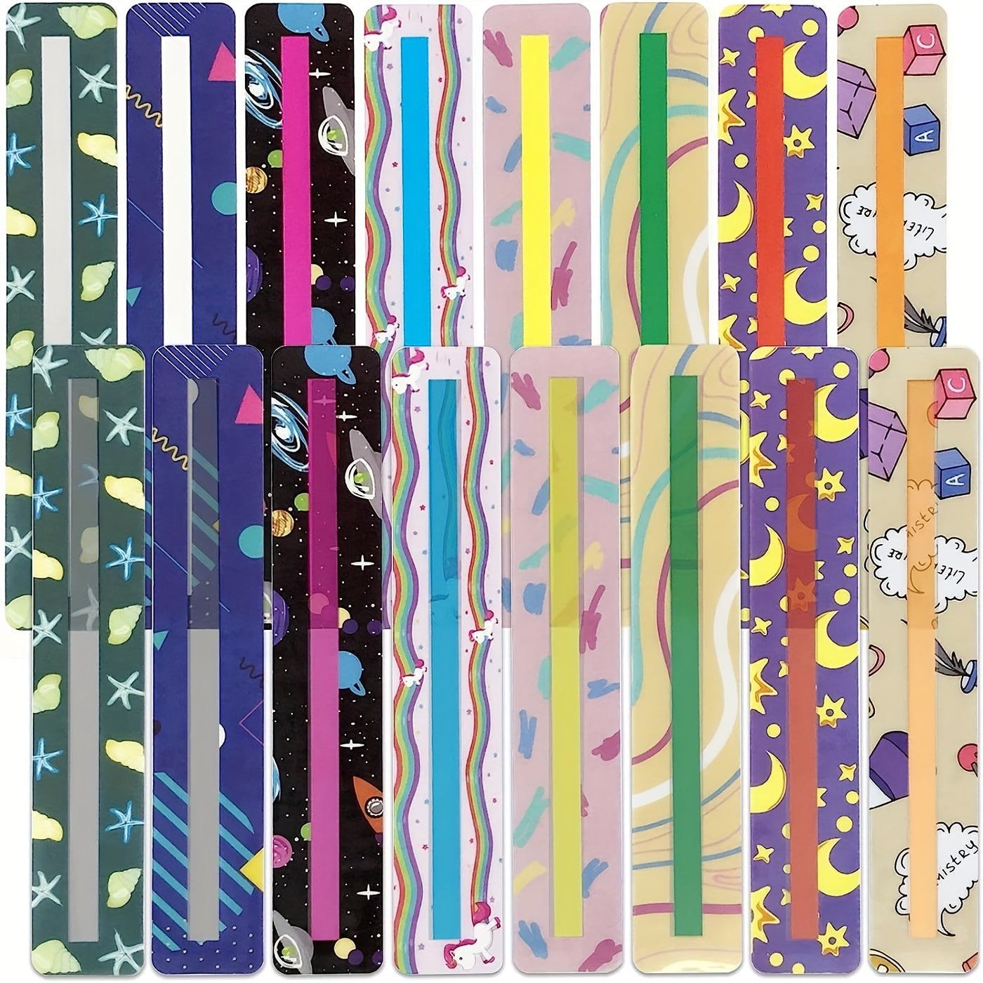 16 Pcs Reading Guide Strips For Dyslexia Tools