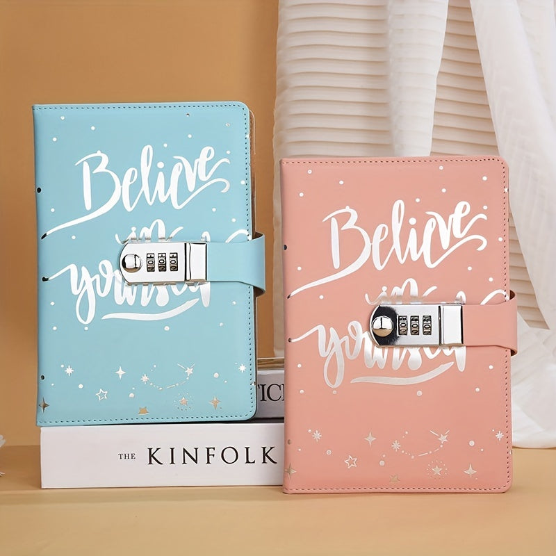 A5 Business Office PU Leather Lock Notebook