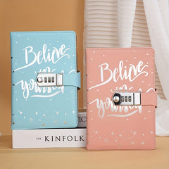 A5 Business Office PU Leather Lock Notebook