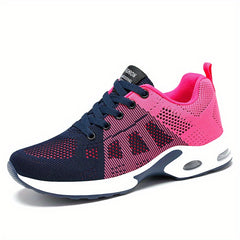 Women's Breathable Knit Running Shoes Casual Lace Up Outdoor Shoes