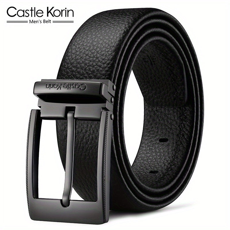 Men's Leather Belt With Pin Buckle Top Layer Cowhide Business Style