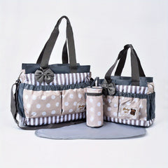 Large Polka Dot Mommy Bag - Four Piece Set