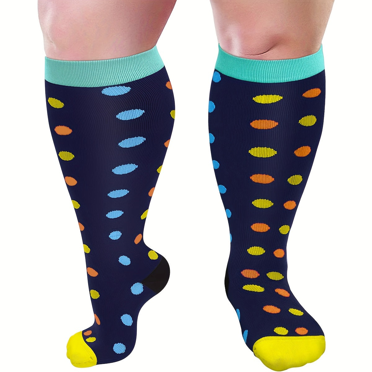 3 Pairs Copper Compression Socks 20-30 mmHg Knee High Wide Calf Support