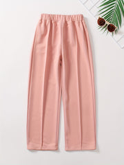 Girls' Line Stitching Elastic Waist Casual Pants - Kid Girl's Bottoms