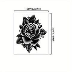 Waterproof Rose Temporary Tattoo Sticker Realistic Semi Permanent Body Art