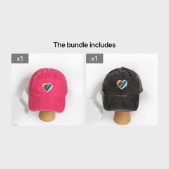 Rainbow Love Embroidery Baseball Cap Cotton Washed LGBT Pride Couple Dad Hats