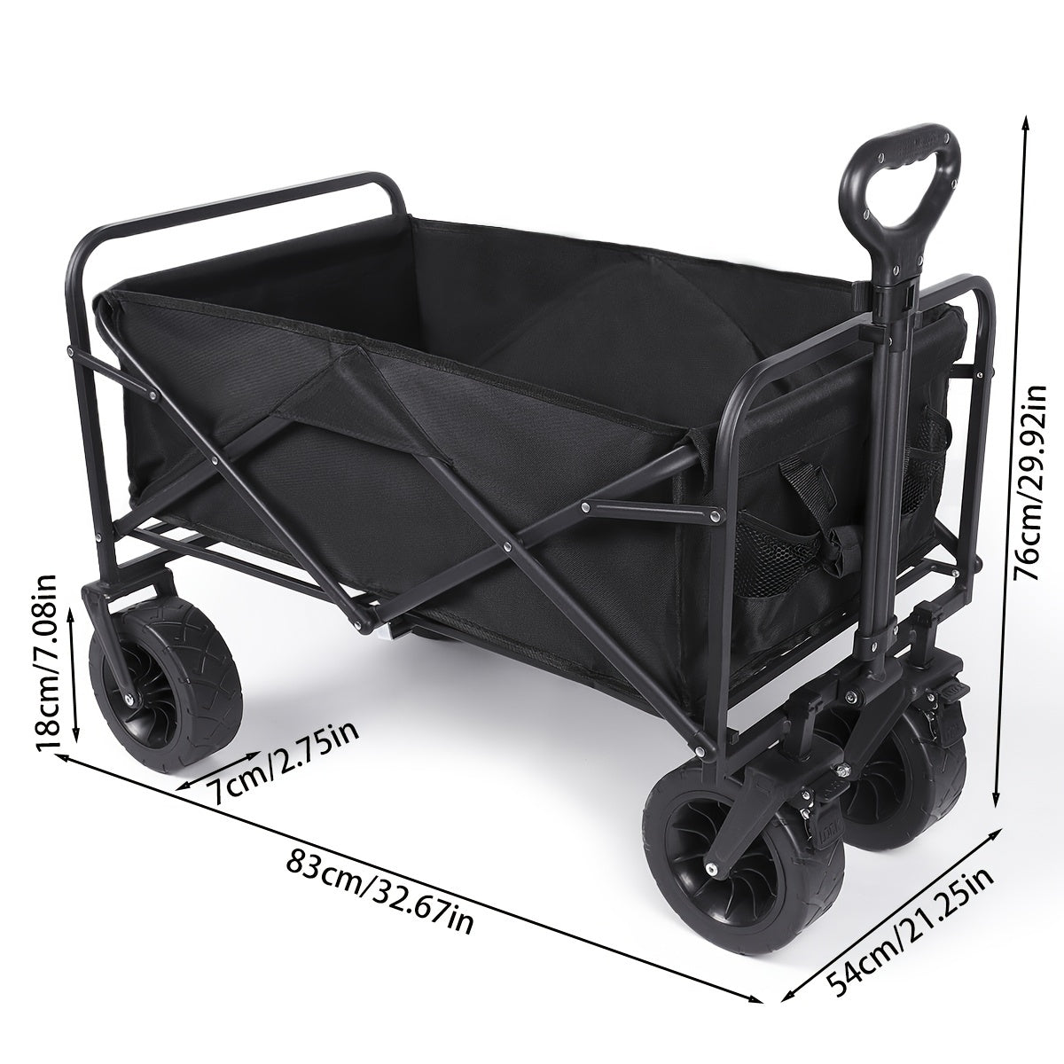 Heavy Duty Collapsible Folding Wagon With Drink Holders