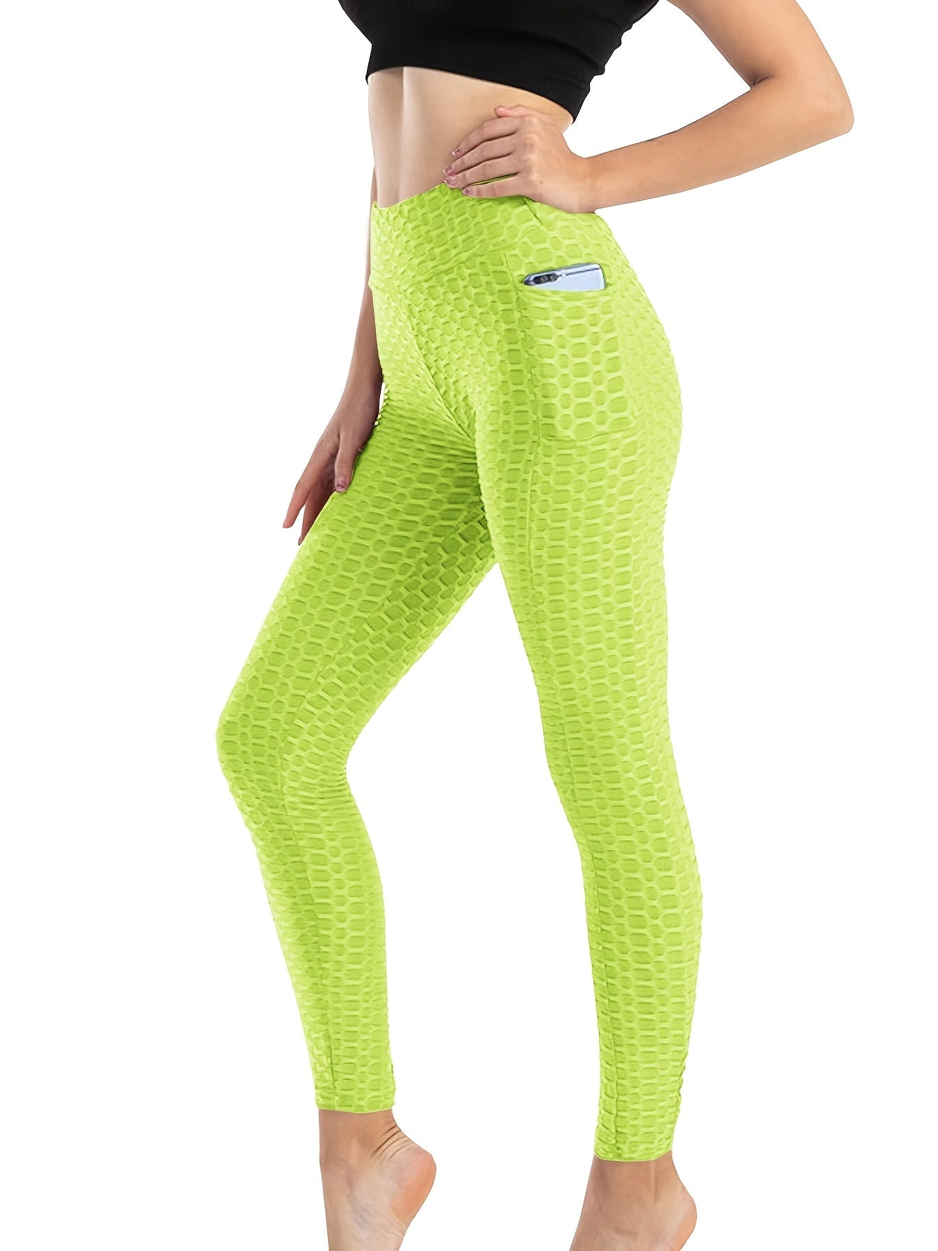 High Waist Honeycomb Leggings for Women