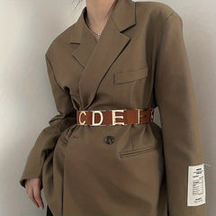 Solid Wide Waistband Vintage Dress Coat Girdle For Women