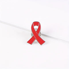 Alloy Love Red Ribbon Brooch for Men