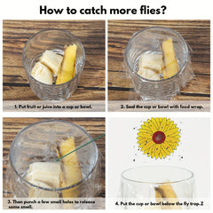 4pcs Indoor Sunflower Fly Catcher Window Fly Sticker