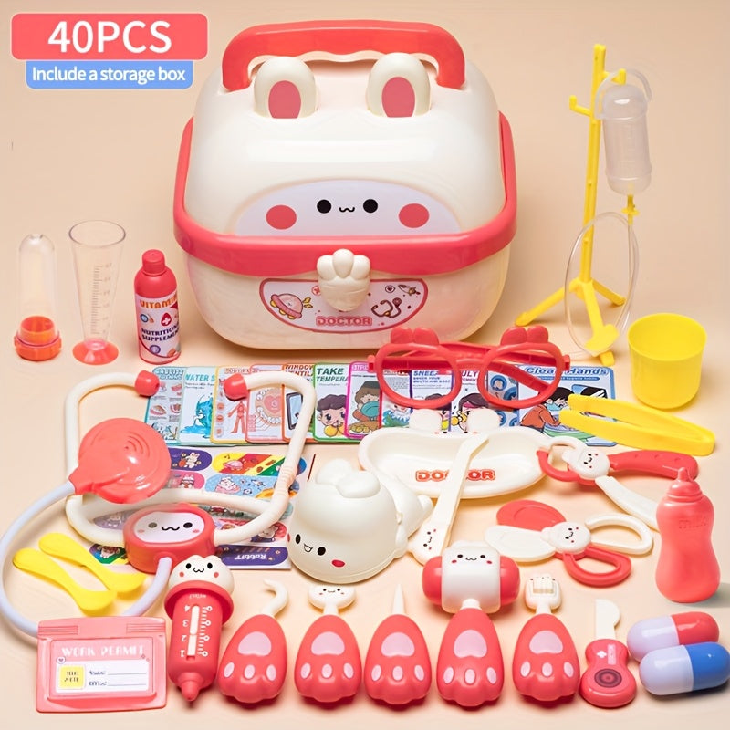 Pink Pretend Doctor Toy Playset for Kids