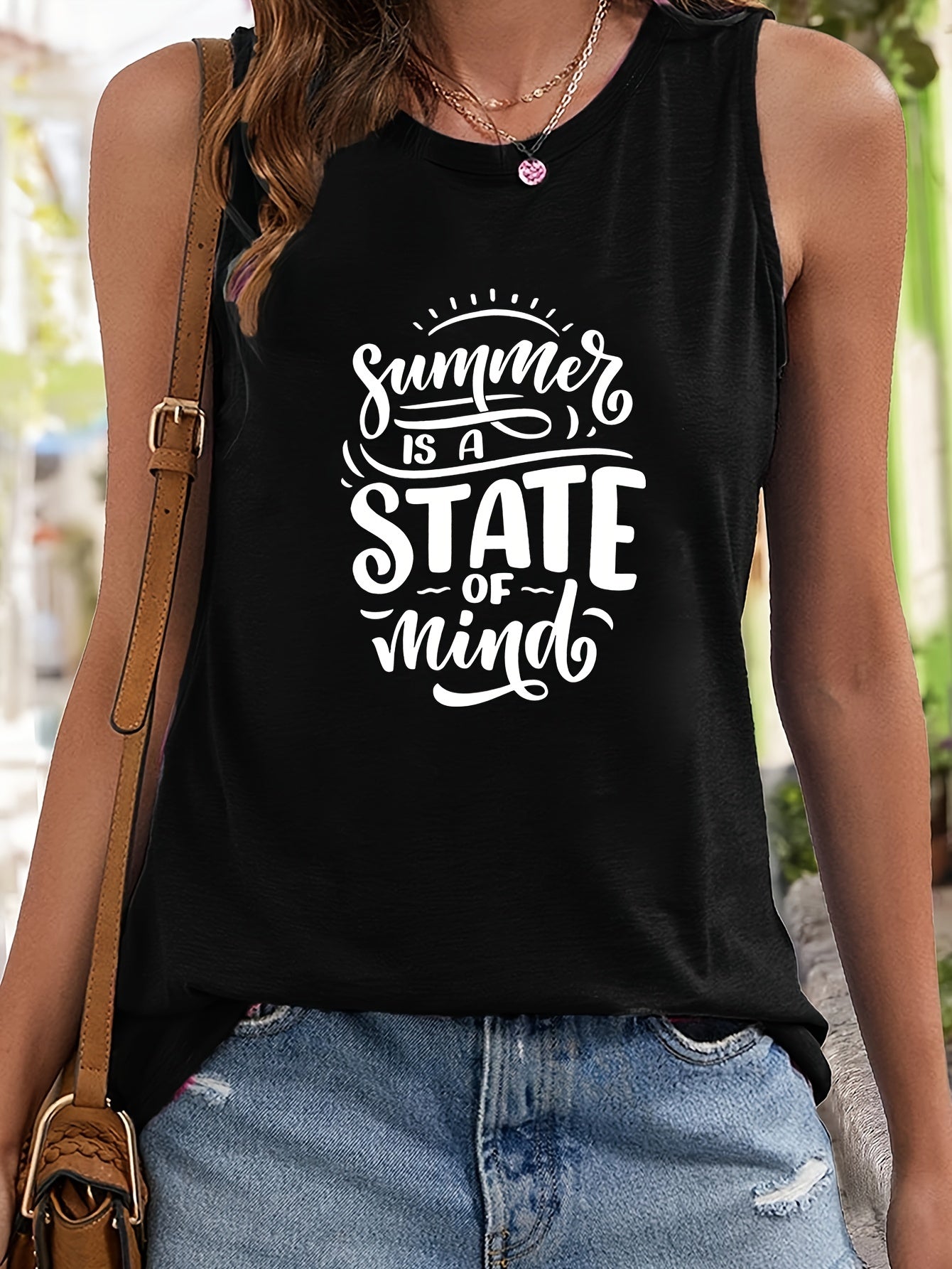 Sleeveless Sports Vest Round Neck Stretchy Casual Top