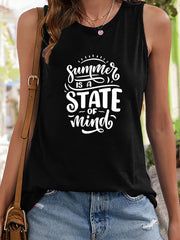 Sleeveless Sports Vest Round Neck Stretchy Casual Top