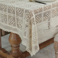 Bohemian Crocheted Cotton Tablecloth for Home Decor
