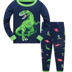 Boys Dino Print Pajama Set Long Sleeve Top & Pants
