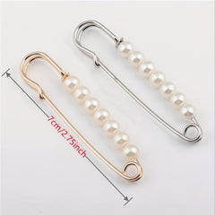 Anti-slip Faux Pearl Cardigan Buckle Waist Pin