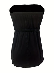 Pleated Tube Top Bandeau Summer Sleeveless Top